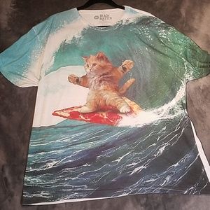 Kitten Surfing Graphic T-shirt - XL
